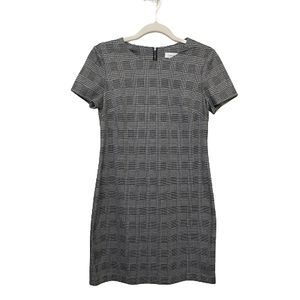 Calvin Klein Black Glen Plaid Sheath Dress Size 8